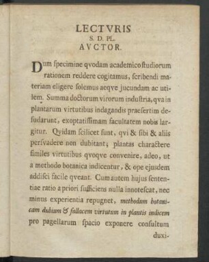 Lectvris S. D. Pl. Avctor