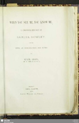 When you see me, you know me : a chronicle-history