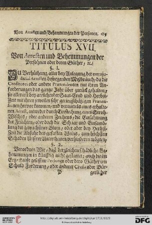 Titulus XVII