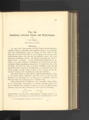 Über die Reaktionen zwischen Säuren und Methylorange