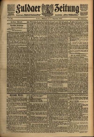 Erste Ausgabe vom Mittwoch, den 08. Dezember 1909.