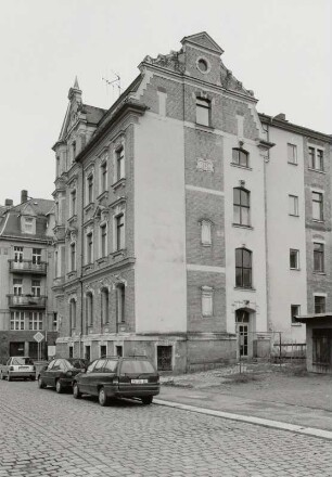Wohnhaus : Plauen-Bahnhofsvorstadt, Weststraße 34 / Ecke Ziegelstraße. Wohnhaus, Straßenansicht (Weststraße)