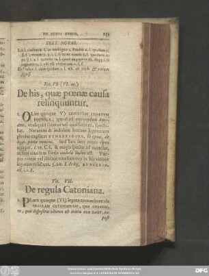 Tit. VI. (VI. 41.) De his, quae poenae causa relinquintur.
