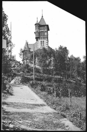 Warnsdorf. Aufgang zum Restaurant Burgbergwarte