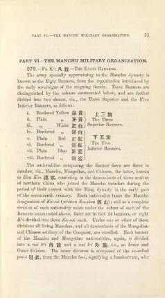 Part VI. - The Manchu military organization