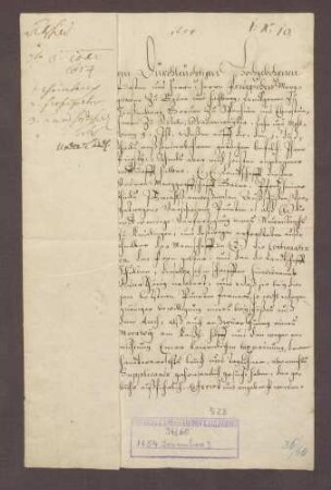 Landtagsabschied zwischen Markgraf Friedrich V. von Baden-Durlach und der Landschaft der untern Markgrafschaft Pforzheimer Teils