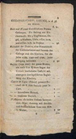 Gesangsachen, Lieder, u.d.gl. am Klavier