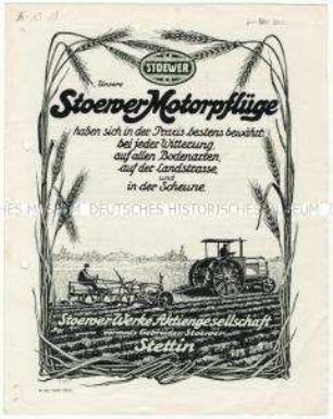 Motorpflüge der Firma Stöwer