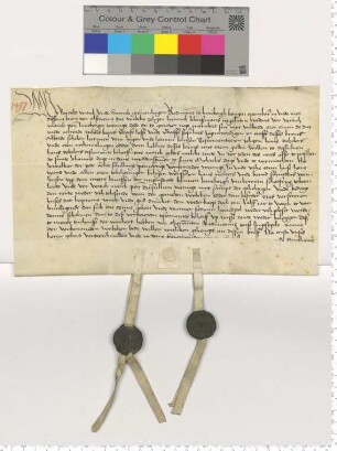 Die Ratsmannen Bartold Witick und Hinr. Gronenhagen bezeugen den Verkauf einer Hausrente "upp dem meere beneffen der nygenstrate".