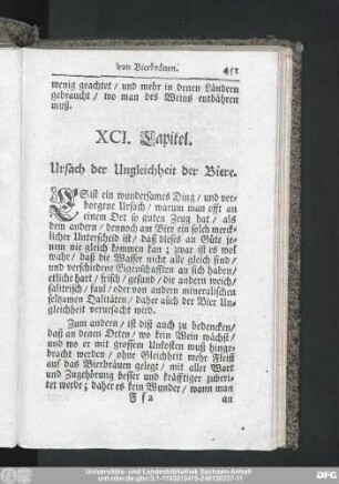 XCI. Capitel. Ursach der Ungleichheit der Biere.