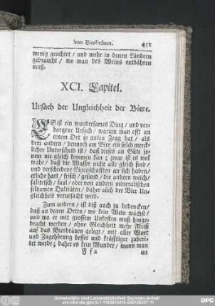 XCI. Capitel. Ursach der Ungleichheit der Biere.