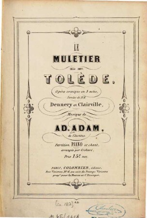 Le muletier de Tolède : opéra comique en 3 actes