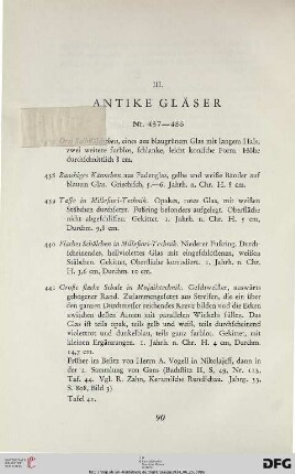 III. Antike Gläser (Nr. 437-486)