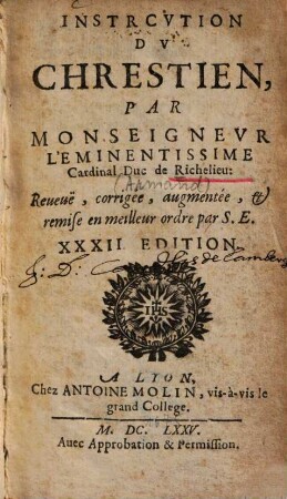 Instrcution du Chrestien