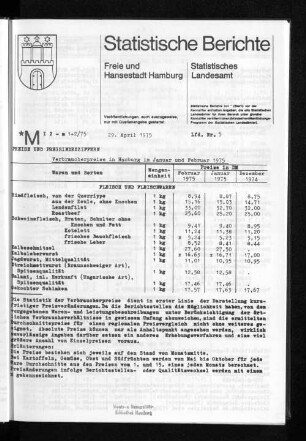 Verbraucherpreise in Hamburg im Januar und Februar 1975 : Lfd. Nr. 5