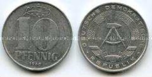 Deutsche Demokratische Republik, 10 Pfennig