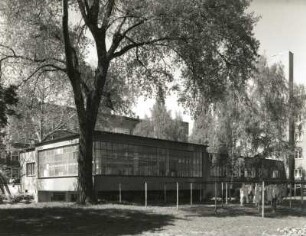 Dresden-Gruna. Wohnsiedlung der Gemeinnützigen Wohnungsbau-AG (um 1928; E. Hempel). Jugend-, Ausbildungs- und Beratungszentrum. Gartenansicht