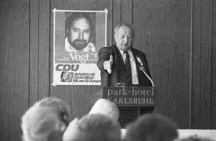Wahlkundgebung der CDU zur Europawahl 1984 im Parkhotel Karlsruhe