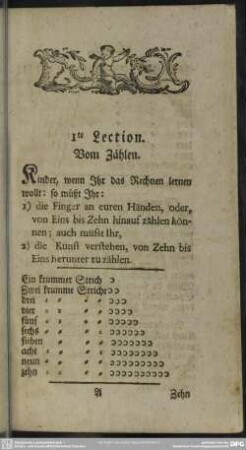 1te Lection. Vom Zählen