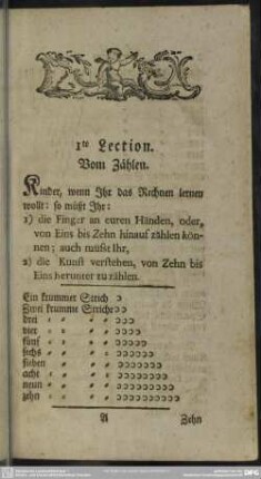 1te Lection. Vom Zählen