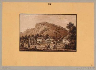 Die Kaltwasser-Heilanstalt Buschbad (Meißen-Buschbad) unterhalb des Götterfelsens im Triebischtal südwestlich von Meißen