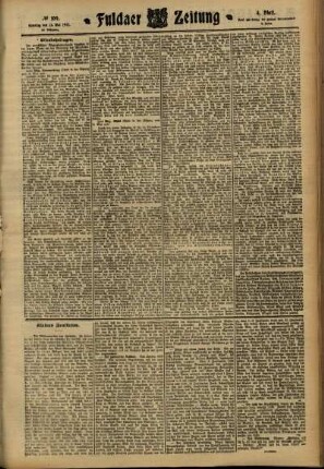 Vierte Ausgabe vom Samstag, den 13. Mai 1911.
