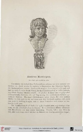 2: Andrea Mantegna : geb. 1431, gest. in Mantua 1506