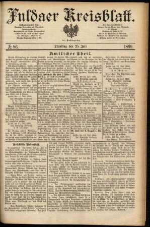 Ausgabe vom Dienstag, den 25. Juli 1899.