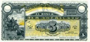 Geldschein, 5 Sucres, 2.1.1920