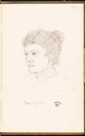 Skizzenbuch 1901: Porträtkopf einer Frau