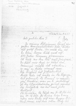 Brief mit weiteren Angaben