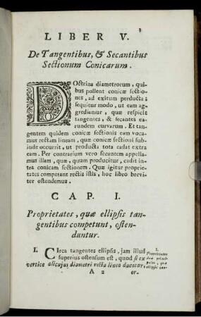 Liber V. De Tangentibus, & Secantibus Sectionum Conicarum.
