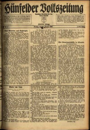 Ausgabe vom Freitag, den 30. Januar 1920.