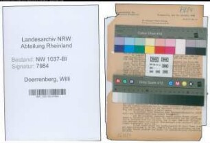Entnazifizierung Willi Doerrenberg , geb. 05.11.1908 (Angestellter)