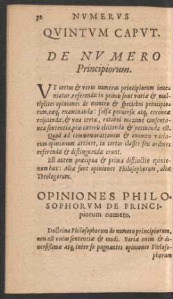 Opiniones Philosophorum De Principiorum numero.
