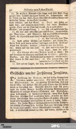 Geschichte von der Zerstörung Jerusalem.