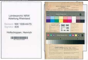 Entnazifizierung Heinrich Holtschoppen , geb. 22.09.1909 (Textiltechniker)