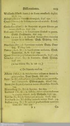 e) De Materia medica