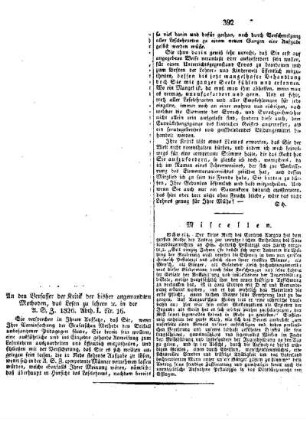 An den Verfasser der Kritik der bisher angewandten Methoden, das Lesen zu lehren