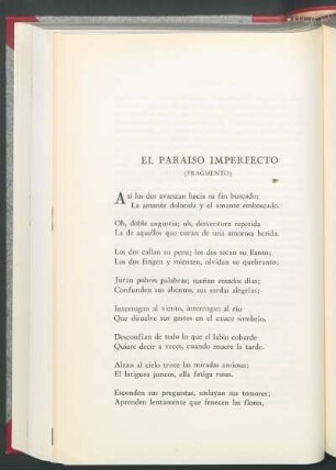 El paraíso imperfecto : (Fragmento)