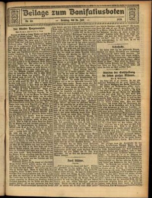 Zweite Ausgabe vom Sonntag, den 26. Juli 1925.