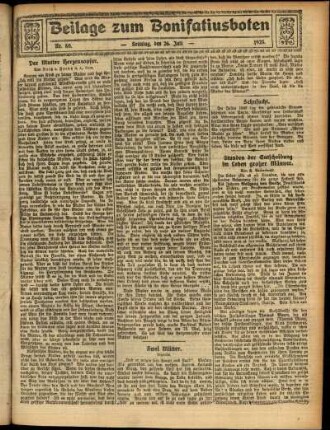 Zweite Ausgabe vom Sonntag, den 26. Juli 1925.