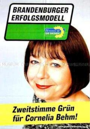 Plakat von Bündnis 90/Die Grünen zur Landtagswahl in Brandenburg 2004