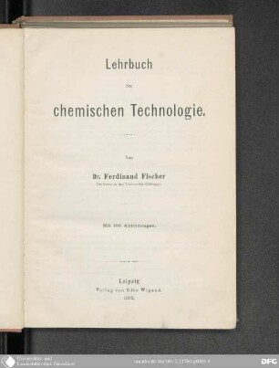 Lehrbuch der chemischen Technologie