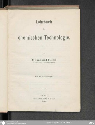 Lehrbuch der chemischen Technologie