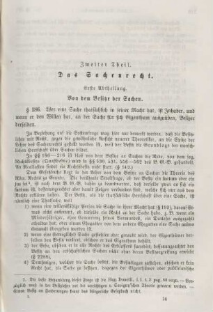 Zweiter Theil. Das Sachenrecht.