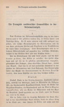 250-255 Die Drangsale norddeutscher Frauenklöster in der Reformationszeit : I.