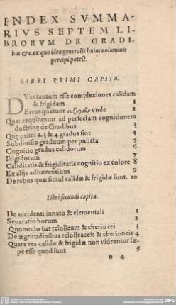 Index Summaris Septem Librorum de Grandibus...