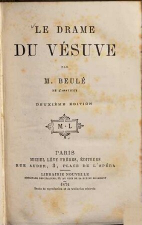 Le drame du Vésuve : Par M. Beulé de l‛Institut