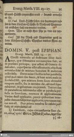Domin. V. post Epiphan. Evang. Matth. XIII. 24-30